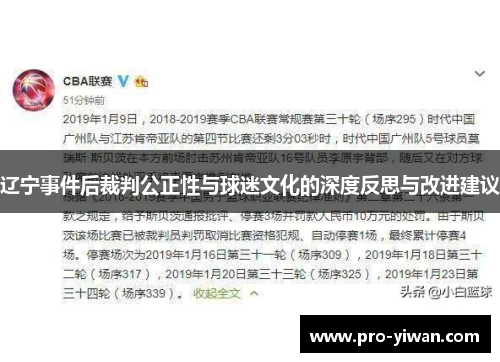 辽宁事件后裁判公正性与球迷文化的深度反思与改进建议